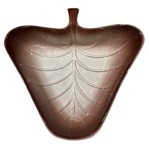 Vintage MCM Valley Vista #702 Calif USA Pottery Bowl Leaf Shaped Brown Set of 5 - Picture 7 of 16